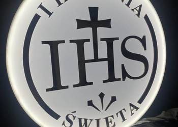 I Komunia Święta koło podświetlane IHS dekoracyjne