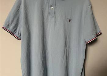 Męska błękitna koszulka polo - GANT - XL - OKAZJA