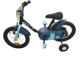 Rower dziecięcy BTWIN 14" z kółkami bocznymi 3–5 lat Stop Easy Bezpieczny