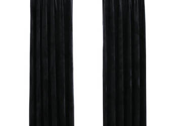 Zasłony z haczykami 2 szt. aksamitne czarne 140x175 cm WM-134492