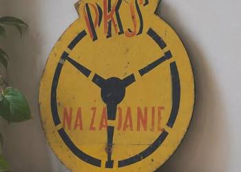 Metalowy znak przystankowy PKS - NA ŻĄDANIE