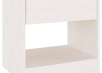 Szafka nocna biała 40x31x40 cm lite drewno sosnowe WM-808065