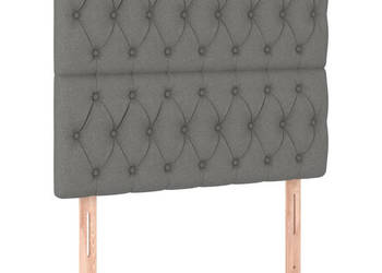 Zagłówek do łóżka z LED ciemnoszary 90x7x118/128 cm tkanina WM-3122743