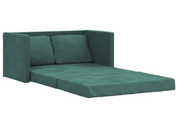 Sofa podłogowa 2-w-1 ciemnozielona 122x204x55 cm aksamit WM-353961