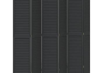 vidaXL Parawan pokojowy, 6-panelowy, czarny(SKU:358860)