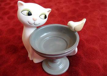 Kot - kotek i ptak - Party Lite 2013 - 12,5 x 12 x 8 cm