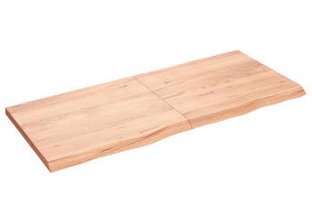 Półka brązowa 140x60x(2-4) cm lakierowane lite drewno dębowe WM-363706