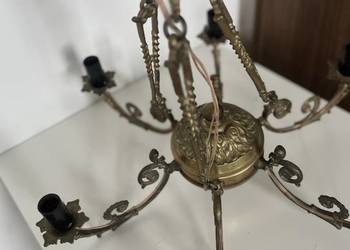 Żyrandol mosiężny 6 ramienny Vintage