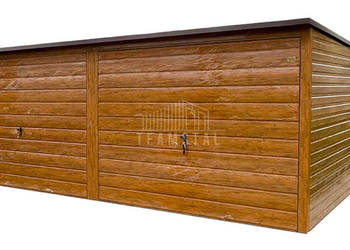 Garaż blaszany 6x6m - 2x brama uchylna rynny TS1118