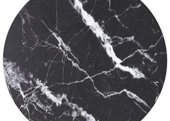 Blat do stołu, czarny, Ø30x0,8 cm, szkło ze wzorem marmuru（SKU:322261）