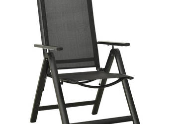 Składane krzesła ogrodowe 2 szt. textilene i aluminium czarne WM-312188