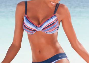 Bikini s.Oliver , rozm 38 B, w paski granat-czerwony-biały