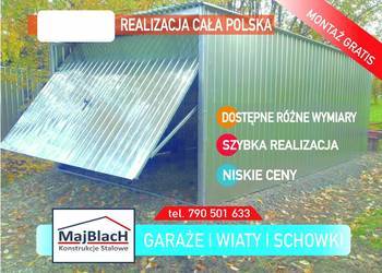 Tani Garaż Blaszany ocynkowany Blaszak Ocynk Garaże Blaszane-Maj-Blach