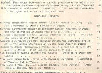 NOTATKI ORNITOLOGICZNE - 1980 TOM XXI ZESZYT 1-4