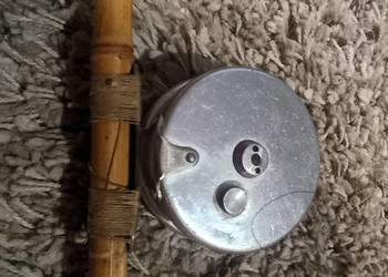 PRL owska Dwu częściowa wędka z bambusa z kołowrotkiem Czapla