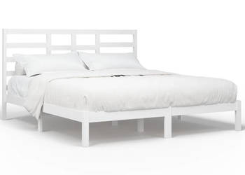Rama łóżka biała lite drewno 200 x 200 cm WM-3105816