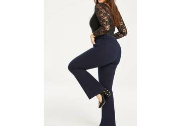 44 Spodnie Jeansy Simply Be Kim Indigo Bootcut pas 90 cm