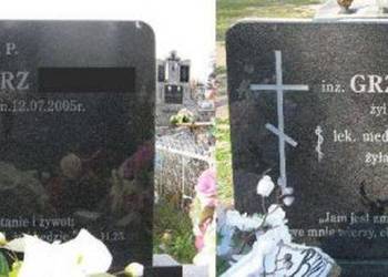 Dopisywanie liter,dat na nagrobkach piaskowanie,kucie