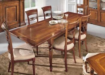 Klasyczny stół Genewa ryflowany prostokątny rozkładany