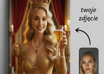 Obraz Portret Królewski na płótnie toast karykatura ze zdjęcia na prezent