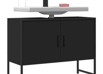 Szafka pod umywalkę czarna 80x33x60 cm WM-842461