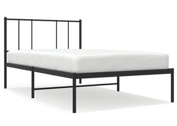 Łóżko Metalowe Czarne Rama Łóżka Ze Stelażem 75x190 cm WM-352470