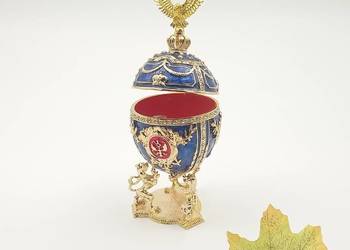 ajko jajo faberge pojemniki szkatułka niebieskiek