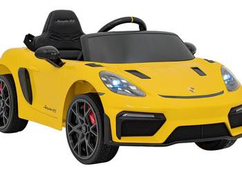Samochód na akumulator dla dzieci Porsche 718 12V pilot MP4 żółty