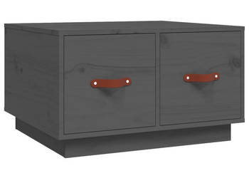 Stolik kawowy szary 60x53x35 cm lite drewno sosnowe WM-820968