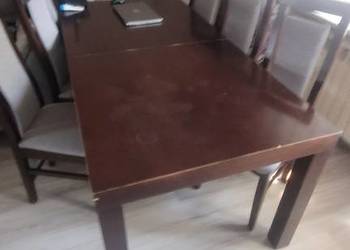 Duży stół rozkładany 180–240 cm + 8 krzeseł – komplet do jadalni