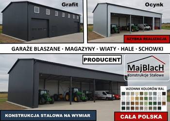 A165-Otwarty Garaż Blaszany|Konstrukcja Stalowa | Hala - Maj-Blach