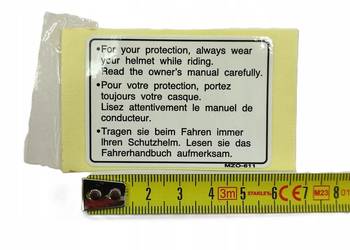 NAKLEJKA OSTRZEŻ. NA KIEROWNICĘ HONDA ANF125 INNOVA 05-06 87560MZ0611