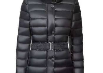 czarna kurtka xs 34 kołnierz stójka pas taliowana