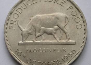UGANDA 5 SHILLING 1968 - FAO - KROWY - STAN 1/2
