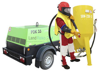 SPRĘŻARKA SPALINOWA ATMOS PDK33+PIASKARKA MOBILNA 230L+BHP
