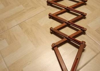 Zabytkowa Lampa nożycowa tekowa Vintage Kinkiet T. Zwers 60 lata