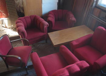 Starocia z PRLu  stylowe fotele i ława Art deco Antyki