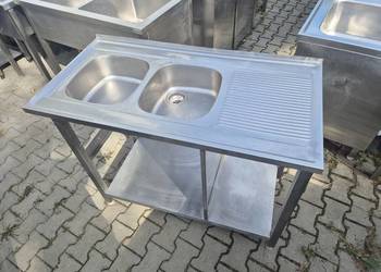 Zlew Gastronomiczny 2 Komorowy Z Półką 120/60/85 B