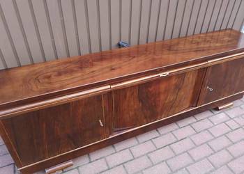 Komoda ART-DECO RTV Niska Orzech 200 Zgrabna Stara Antyk Po Renowacji.