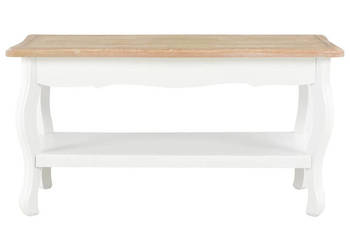 Stolik kawowy biało-brązowy 875x42x44 cm lite drewno sosnowe WM-280023