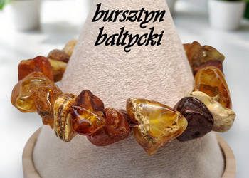 Bransoletka z bursztynu, bursztyn bałtycki bryłki #341 Bransoletka z bursztynu, bursztyn bałtycki bryłki #341