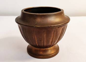 Stara osłonka na doniczkę miedziana mosiężna antyk