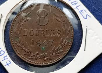 Stare monety 8 doubles 1947 Guernsey