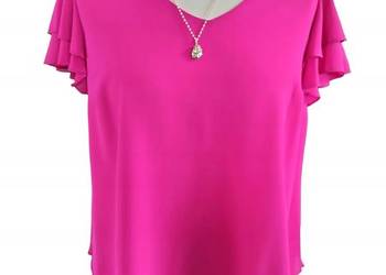 KLASYCZNA BLUZKA Z SZYFONOWYMI RĘKAWAMI ROZMIAR 46 PLUS SIZE