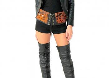 Luksusowe kozaki muszkieterki z naturalnej skóry 39