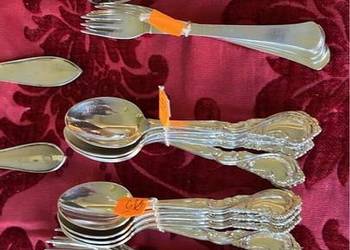 Platerowe łyżeczki, widelczyki. Jeden komplet.