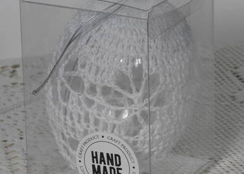 Jajo dziergane na szydełku, handmade, prezent, 10 cm