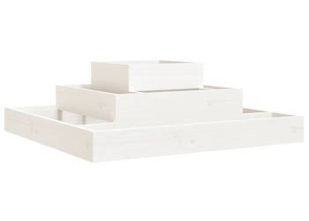 Donica biała 80x80x27 cm lite drewno sosnowe WM-823865