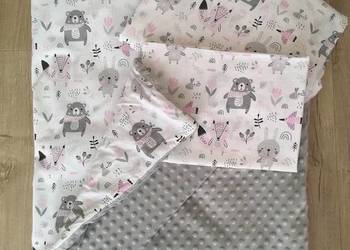 Komplet pościeli dziecięcej 3w1 +dwustronny koc Minky z wypełnieniem