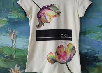 bluzka koszulka flower liście kwiaty wodne t-shirt lilie art tulipan